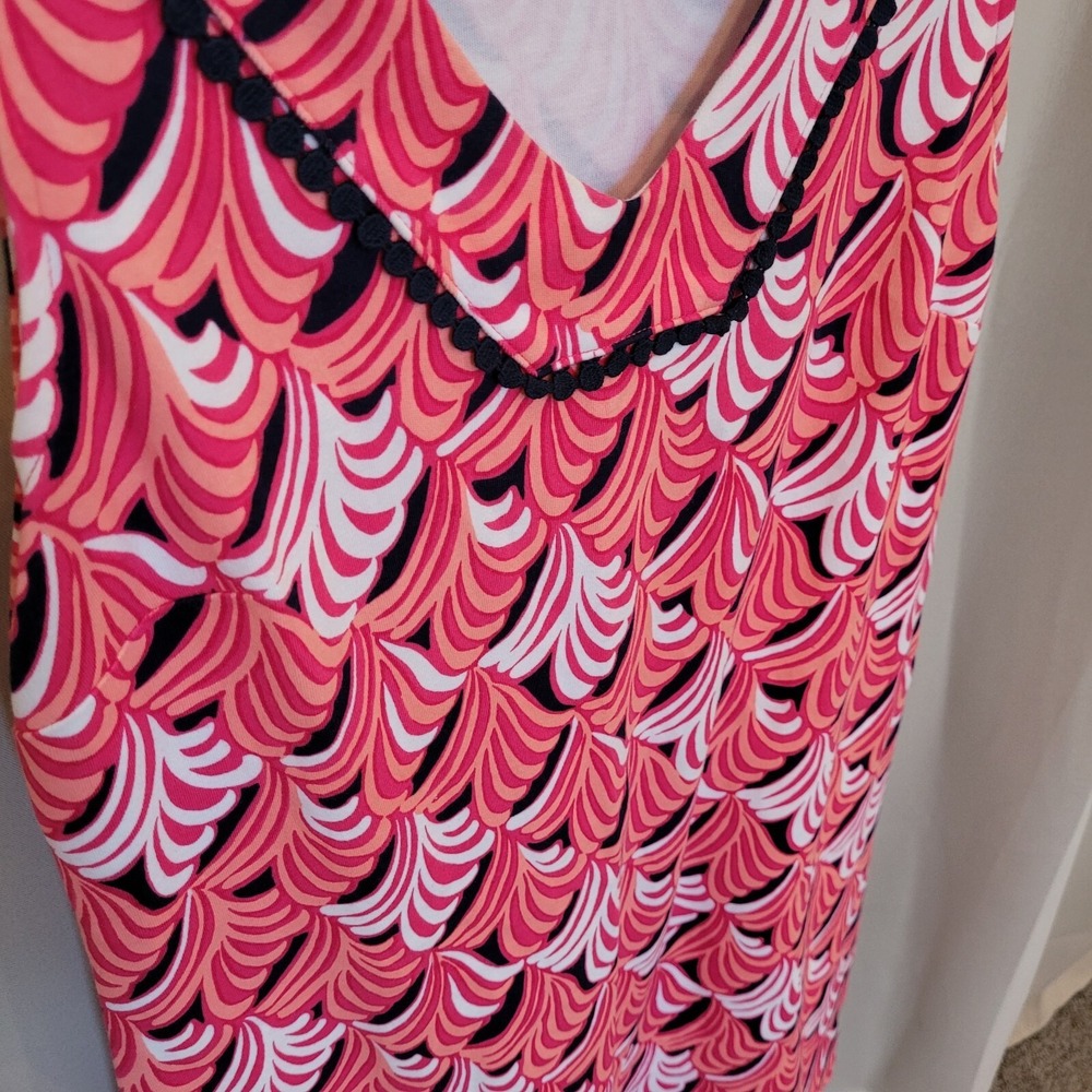 Talbots Beachy Dress XS Petite Pink Jersey Knit Sheath Cotton Coastal 16546 - Picture 5 of 10
